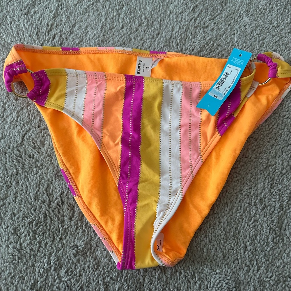 Ambrielle Multicolor Striped Bikini Bottom